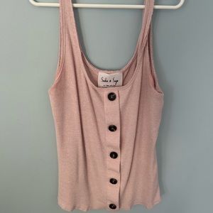 Pink tank top with buttons